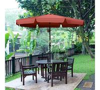 Parasolo da Giardino Ombrello Esterno da Esterno 2,7 m Ombrello Parasolo da Giardino con Volant di canne in Alluminio Grande ed Elegante con Manico a manovella 45 ° Inclinazione Regolabile Giardino