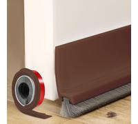 Paraspifferi 100 x 3cm, Guarnizione Porta Blindata, Autoadesiva Spazzola Sottoporta Rimovibile, Marrone Spazzolino Sotto Porta Spazzola, Protezione Insetti e Polvere, Aria Fredda, Isolamento Acustico