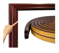 paraspifferi a forma di T, Striscia di tenuta for porte e finestre, autoadesiva(Brown)
