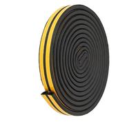 paraspifferi autoadesivi, Nastro in schiuma antispiffero, acustico e impermeabile for porte finestre(Black)