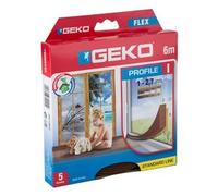 Geko 940009 - Isolante per porte e finestre"I-Profil" autoadesivo, ritagliabile, lunghezza 6 m, 9 x 3 mm, durata 5 anni, colore: marrone