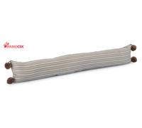 PARASPIFFERI per finestre cotone grigio righe pompon marrone 80cm tessuto shabby