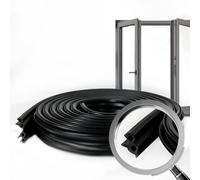 Paraspifferi per finestre S-1172 (50m) - Guarnizioni EPDM nero per porte interne e finestre in legno, isolante acustico e termico, sigilla perfettamente per protezione da rumori, polvere e spifferi.