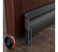Paraspifferi per la parte inferiore delle porte, striscia paraspifferi autoadesiva, con striscia di spazzole in silicone, paraspifferi sotto la porta, per insonorizzazione e isolamento (nero, 99 cm)