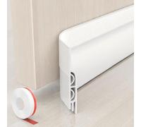 Paraspifferi per la parte inferiore delle porte, striscia paraspifferi autoadesiva, con striscia di spazzole in silicone, paraspifferi sotto la porta, per insonorizzazione e isolamento (bianco, 99 cm)