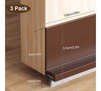Paraspifferi per porta, 39.2" L, design integrato con spazzola, paraspifferi autoadesivo sottoporta per la parte inferiore della porta, sigillo per porta per isolamento antipolvere/rumore//fredda