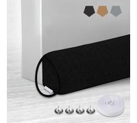 Paraspifferi per Porta, 82 cm Nero Paravento, Paraspifferi Appesantito per Porte e Finestre, Triangolare Antivento per Porta e Finestra, Protezione dal Rumore e dal Freddo