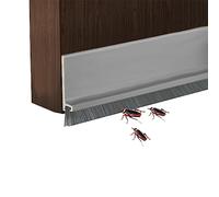 Paraspifferi per porta con spazzola, riduce il rumore, 99,1 cm, in gomma, anti-vento, regolabile, per isolamento acustico per porte, colore: bianco