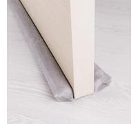 Paraspifferi per porte, 91 cm, con doppia guarnizione, paraspifferi per porte, antirumore e porta, lavabile in lavatrice, risparmio sui costi di riscaldamento grazie al tappo di trazione (grigio