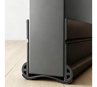 Paraspifferi per porte, 93 cm, 2026 Nuovo paraspifferi con doppia guarnizione, autoadesivo, guarnizione per porta, isolamento della porta, tappo antivento (Nero, 100 cm)