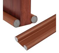 Paraspifferi per porte, 96 cm, in PU, guarnizione per porta, guarnizione per porta con doppia tenuta, paraspifferi, protezione da correnti d'aria e rumore (marrone)