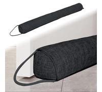 Paraspifferi per porte da 92 cm, pesante fermaporta per la protezione, insonorizzazione di porte e finestre, protezione dal freddo per la porta d'ingresso, pesante guarnizione per porte lavabile (nero