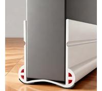 Paraspifferi per porte da 93 cm, 2026 Nuovo paraspifferi con doppia guarnizione, autoadesivo, guarnizione per porta, isolamento della porta, ferma spifferi antivento (bianco, 100 cm)