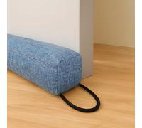 Paraspifferi per porte, paraspifferi con imbottitura in granulato, antivento, in poliestere e cotone PP, paraspifferi per porta di casa contro freddo e polvere (grigio-blu, 92 cm)
