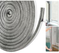 Paraspifferi per porte, paraspifferi per finestre, 5,5 m (lunghezza) x 9 mm (larghezza) x 5 mm (spessore), nastro autoadesivo, blocco spifferi, grigio
