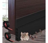 Paraspifferi Porta Blindata, HAOYUNLAI 2 Pezzi Paraspifferi Sottoporta, Spifferi Porta Ingresso, Antispifferi Sottoporta, Guarnizione Sottoporta per Insonorizzata Freddo Antipolvere Anti Bug (Nero)