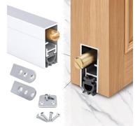 Paraspifferi Sottoporta Automatico Guarnizione a Ghigliottina a Incasso | Guarnizione Automatica Sottoporta, Paraspifferi Autoregolante a Forma U, Per la Base di Porte Interne(Style A,32in/81.3cm)