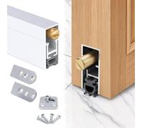 Paraspifferi Sottoporta Automatico Guarnizione a Ghigliottina a Incasso | Guarnizione Automatica Sottoporta, Paraspifferi Autoregolante a Forma U, Per la Base di Porte Interne(Style B,16in/40.6cm)