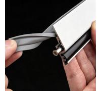 Paraspifferi Sottoporta Automatico Guarnizione Sottoporta Meccanica Stretta | Montaggio a Superficie, Binario in Alluminio Argentato da 15mm Sotto la Guarnizione Inferiore Della Porta, 60 70 80 90 120 cm