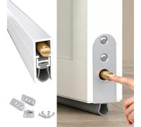 Paraspifferi Sottoporta Guarnizione Automatica Nascosta in Alluminio | Guarnizione Automatica Sottoporta 60/ 70/ 80/ 90/ 100cm, Parafreddo Regolabile e Anti-Insetti per Fessura Porta