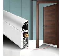 Paraspifferi Sottoporta Guarnizione Automatica per Porte con Pulsante in Ottone, Paraspifferi Antipolvere Personalizzabile per Porte, Guarnizione Inferiore per Camera da Letto