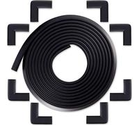 Paraspigoli Angolari Bébé Earth - Protezione contro Spigoli di Mobili - Kit di Sicurezza per Bambini e Bimbi con 6m di Nastro e 8 Angoli di Gomma per Tavoli - In Omaggio un Fermaporta - Nero