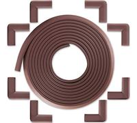 Paraspigoli Angolari Bébé Earth - Protezione contro Spigoli di Mobili - Kit di Sicurezza per Bambini e Bimbi con 6m di Nastro e 8 Angoli di Gomma per Tavoli - In Omaggio un Fermaporta - Marrone