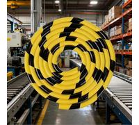 Paraspigoli Angolari, Paraspigoli Muro da Parete A Forma di U, Giallo e Nero, Protezioni Angolari in Gomma Autoadesive for Officine di Fabbrica, Macchine di Produzione(5m/16.4ft)