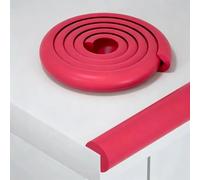 Paraspigoli Muro a Forma di L, Materiale NBR, con Retro Autoadesivo, para Spigoli per Mobili, Resistenti e Antistrappo, per Tavolo, Scrivania, Armadio, Letto(Red,2m)