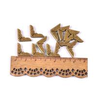 Paraspigoli, paraspigoli per libri, Album for quaderni, album for scrapbooking, menu, cartelle, protezioni for angoli in metallo antico 14x14mm, bronzo(2,50PCS)