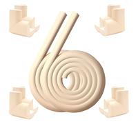 Paraspigoli per bambini, 4 m, in schiuma di sicurezza e 8 paraspigoli, protezione per bordi in schiuma spessa e morbida (beige)