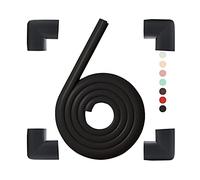 Paraspigoli per Bambini In Gomma 2 METRI Protezione Inclusi 4 Angolari Per Spigoli Kit Sicurezza Casa Rotolo Paracolpi (Nero)