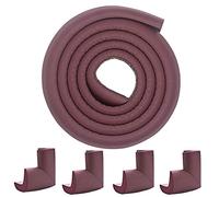 Paraspigoli per Bambini In Gomma 2 METRI Protezione Inclusi 4 Angolari Per Spigoli Kit Sicurezza Casa Rotolo Paracolpi (Marrone)