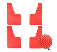Paraspruzzi Auto Parafanghi Anteriori Posteriori Universali Fibra Carbonio Effetto Nero Rosso Per Auto.(4pcs red)