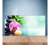 Paraspruzzi Cucina in Vetro Temperato 100x50 Pietre di bambù Arte Decorazione