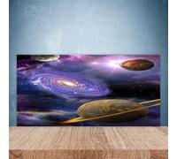 Paraspruzzi Cucina in Vetro Temperato 100x50 Universo spaziale Decorazione