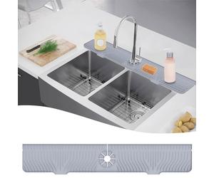 Paraspruzzi da 84 cm per Lavello da Cucina, Paraspruzzi in Silicone per Lavello, Tappetino di Scolo per Rubinetto, Stuoia in Silicone più Lunga per Lavello da Cucina e Bagno, Protettore Antigoccia per