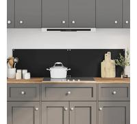 Paraspruzzi da cucina, 2 pezzi, nero, 80 x 60 cm, in vetro temperato, resistente agli urti, resistente a temperature fino a 240 °C, facile da pulire, materiale di montaggio incluso, ideale per