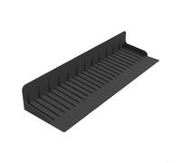 Paraspruzzi in silicone per lavello, 60 x 10 x 7 cm, inclinazione a 5° che assicura il flusso d'acqua, perfetto per lavabi da cucina, bagno, pietra forestale o danni al quarzo (nero)