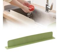 Paraspruzzi in silicone per lavello da cucina, autoadesivo, barriera contro gli spruzzi d'acqua, riutilizzabile, impermeabile, per il piano di lavoro della cucina, previene gli schizzi d'acqua (verde)