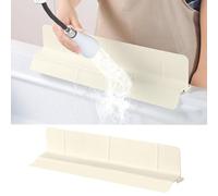 Paraspruzzi in silicone ultra da 46 cm, autodrenante, per lavello e isola di cucina, con bordo da 9 cm e 6 ventose, beige