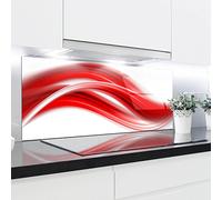 Paraspruzzi in vetro temperato resistente al calore decorativo - 125 x 50 cm - spessore 4 mm - perfetto dietro fornelli a gas, ceramica e induzione - facile da pulire e appendere