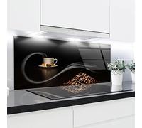 Paraspruzzi in vetro temperato resistente al calore decorativo - 125 x 50 cm - spessore 4 mm - perfetto dietro fornelli a gas, ceramica e induzione - facile da pulire e appendere