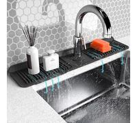 Paraspruzzi lavello cucina silicone-tappetino copri rubinetto cucina-rubinetto tappetino drenaggio di accessori lavandino con serratura a pulsante