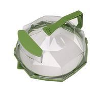 Paraspruzzi microonde, resistente alle alte temperature, durevole, materiale PC trasparente, paraspruzzi per alimenti, con manico di prolunga per cucinare in cucina (verde erba)