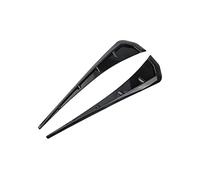 Paraspruzzi per auto 2 pezzi di presa d'aria per la simulazione della piastra a foglia per dell'auto per decorazione in fibra carbonio del flusso(Nero)