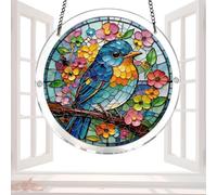 Paraspruzzi per interni Decorazione della finestra Puzzle colorato con | Decorazione della finestra di animali e fiori per la casa, il soggiorno, la camera da letto, l'ingresso, la parete