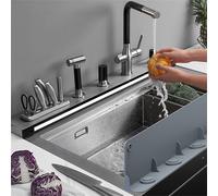 Paraspruzzi per lavandino in silicone con ventose per controsoffitti puliti e as