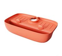 Paraspruzzi per lavello con scolapiatti in silicone e cestello, progettato per promuovere un'asciugatura rapida e mantenere ordinate le superfici della cucina e del bagno (arancione)