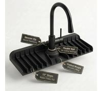 Paraspruzzi per lavello da cucina di alta qualità, 45,7 x 14,5 cm, tappetino in silicone per rubinetto con clip di sicurezza a pressione, vero drenaggio 3D a 10° (senza piscina), design